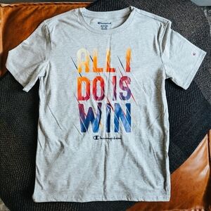 Champion Gray “All I Do Is Win” Tee (Size XL)